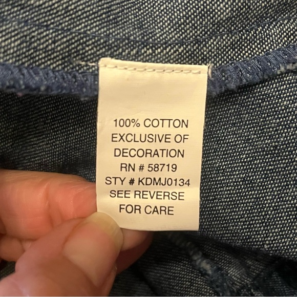 CHOICES Women PM Denim Jacket Ribbon Embellished Blue Snap Closure Long Sleeves - Picture 12 of 16